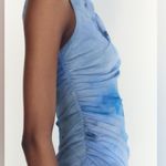 ZARA NWT Draped Printed Midi Stretchy Blue Hues Dress: Woman’s Size Small Photo 2