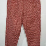 Anthropologie  Brand Coral Red Longshore Size M Cotton High Rise Cropped Pants Photo 0