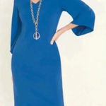 Chico's Chico’s Kimono-Sleeve V-Neck Dress In Blue Size 4/6 Chico’s Size 1 Photo 0