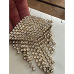 Vintage Rhinestone Waterfall Brooch Pin Jewelry Statement Piece Silver Photo 12