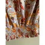 Rachel Zoe Floral Smocked Waist Blouse Womens Medium Tie Neck Boho Top Photo 4