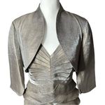 Adrianna Papell  Occasions Bronze Shutter Pleat Dress  & Jacket Sz 8 Photo 2
