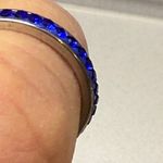 Fashion Ring Blue Rhinestone Infinity Band Size 6.75 Stainless Steel 17mm Photo 4