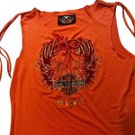 Harley Davidson Vintage Orange Tassel Crop Tank Top Photo 11