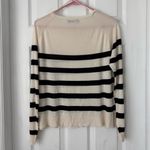 ZARA  Cream and Black Striped Long Sleeve Sweater Photo 3