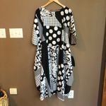 NWT Caara Krefeld Scarf Print‎ Midi Dress Medium Black Photo 5