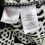 Anne Klein Womens Black White Long Cardigan Coat Gold Buckle Closure Size Small Photo 6