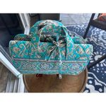 Vera Bradley  Turquoise Teal Paisley Quilted Hanging Travel Toiletry‎ Bag Photo 1