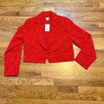 A New Day Women Medium Red Long Sleeve Cropped Blazer Corporatecore Office Siren Photo 2