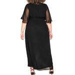 City Chic Black Bronze Sequin Demi Maxi Dress size XS/14 Elbow Flutter Sleeves Photo 1