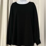Skies Are Blue  Women’s Black Long Sleeve Button Down Back Sheer Shirt Size 3x Photo 0