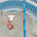 Soft Surroundings Soft Sourroundings Silk Cashmere Green Flare V Neck Tunic Sweater Women’s 1x NWT Photo 5