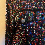 Marisol Colorful Sequin Embellished Jacket medium party holiday sparkling Black Photo 2