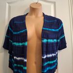 Lane Bryant  Sz 16 Striped Blue and Teal Cardigan Photo 1