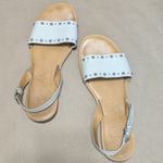 Brighton Avril Leather Sandals Slingback Studded Cream Tan Made in Italy Womens Photo 1