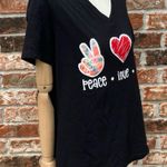 Bella Canvas Peace Love & Tennis  black t shirt / L / Excellent condition Photo 4