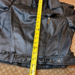 QED London Black Vegan Faux Leather Moto Bikercore SZ 8 Jacket Rocker Rockabily Photo 13