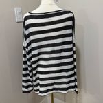 Eileen Fisher  striped scoopneck relaxed‎ light weight sweater Large Photo 2