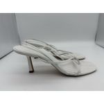 Studio Amelia Heeled Slingback Sandals Womens 7.5 White Wedding Preppy Going Out Photo 4
