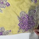 Vintage *Flaws* Style Unbranded Yellow Silk Square Purple Scarf Spring Photo 4