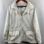 Larry Levine Women's Vintage Y2K  White Wind Breaker Jacket  Size XS Photo 0