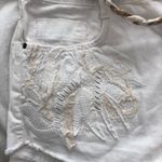 ZARA  White Jean Embroidered Shorts Braided Belt 6 Photo 5