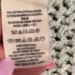 Free People V-Neck Sweater 3/4 Long Sleeve Green Cream Cotton Stripe Block Top M Photo 6