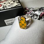 Gucci NWOT authentic Sterling Silver Enamel Ghost Pineapple GG Ring us6/it12 Photo 1