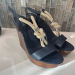Michael Kors  Navy Blue Nautical Wedge Sandals size 9 Photo 0