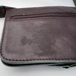 ILI New York Leather Wristlet Wallet Clutch Dark Brown Plum Rosette Photo 7