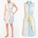 J.Crew  rainbow stripe shirt dress w/ waist‎ tie button front Photo 1