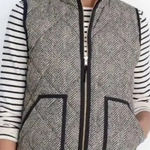 J.Crew  Quilted Vest in Black & White Chevron Print, size XS Photo 1