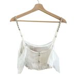 Show Me Your Mumu Swift Fringe Top in White Beaded Fringe S Photo 4