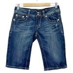 Miss Me Bermuda Shorts Medium Wash Bling Angel Wing Cut-off Jean Shorts Size 28 Photo 0