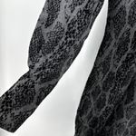 WAYF  Sweater Dress Balloon Sleeve Printed Pullover Stretch Black Gray Small Photo 1