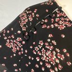 Loft Ann Taylor black and pink ditsy floral cherry blossom top size medium Photo 2