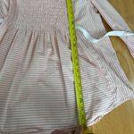 Sundance  Julia Red Smocked Top Elastic Cuffs V-Neck Size Medium Shirt Babydoll Photo 4