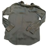 Naked Zebra  Women Blue Long Sleeves Collared Button Down Shirt Size Large Photo 9