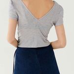 Urban Outfitters large gray fold over sleeve Double Surplice wrap top Photo 2