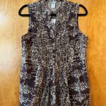 Jaclyn Smith  Sleeveless Top Brown Beige Print Shirt Kmart Vintage NWT Large Photo 0