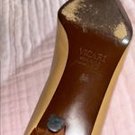 Vicari Size 8 Tan Leather Color Block Kitten Heels Photo 10