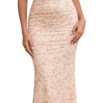 Women Off The Shoulder Maxi Long Dress Corset Ruched Bodycon Formal Dress Multiple Photo 0