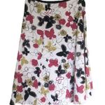 Vintage Y2K Butterfly Skirt A Line White Pink Black Size 8 Photo 0