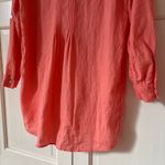 J.Jill Linen Coral Orange Button Down Pleated Tunic Size Small Vacation Coverup Photo 10
