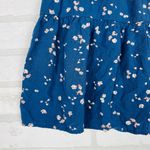 Gap ‎ Blue Tiered Sleeveless Top, Size XS, beautiful white peach flowers Photo 2