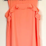 Naked Zebra Peach Ruffle Sleeveless Blouse - Size: Medium Photo 0
