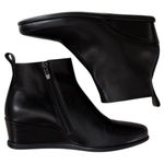 Ecco Like New  Leather Shape 45 Wedge Boots Black Size 7 - 7.5 Retail $259.00 Photo 0