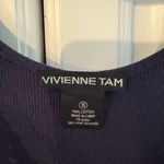 Vivienne Tam Navy cotton Chinese motif cut-out Sleeveless Top S Photo 4