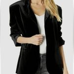 French Connection Velvet Single Breast Blazer Size large In Color Black Photo 0