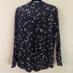 Equipment Revolve  all over star print satin black blouse sz M Photo 1